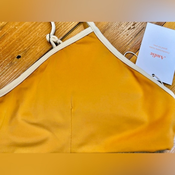 NWT Andie The Bells Bikini Top In Topaz Yellow, Size Large - Picture 6 of 11